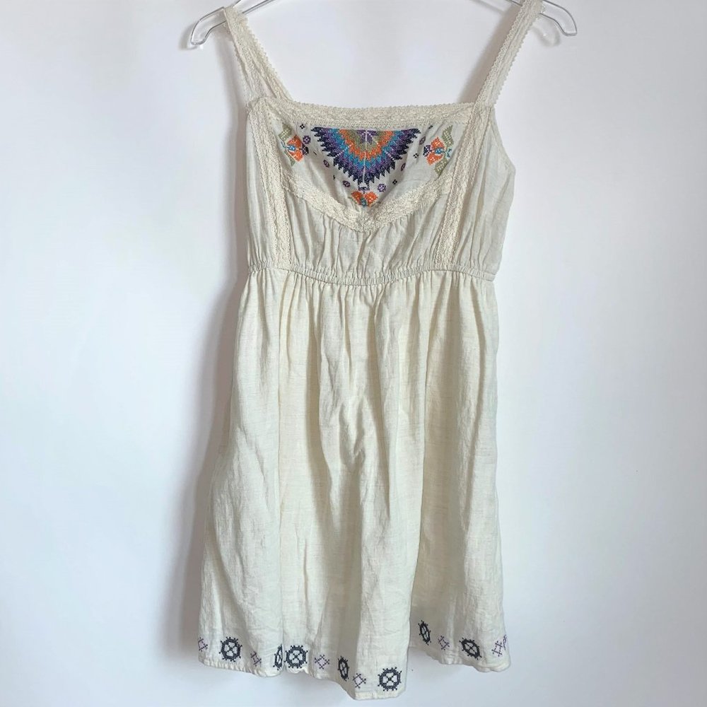 Sketchbook Boho Gypsey embroidered cotton dress